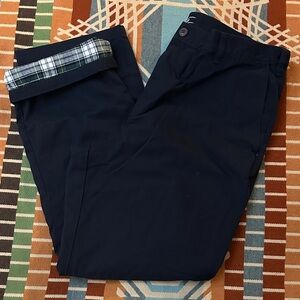 Lands’ End Navy Fleece Lined Chino